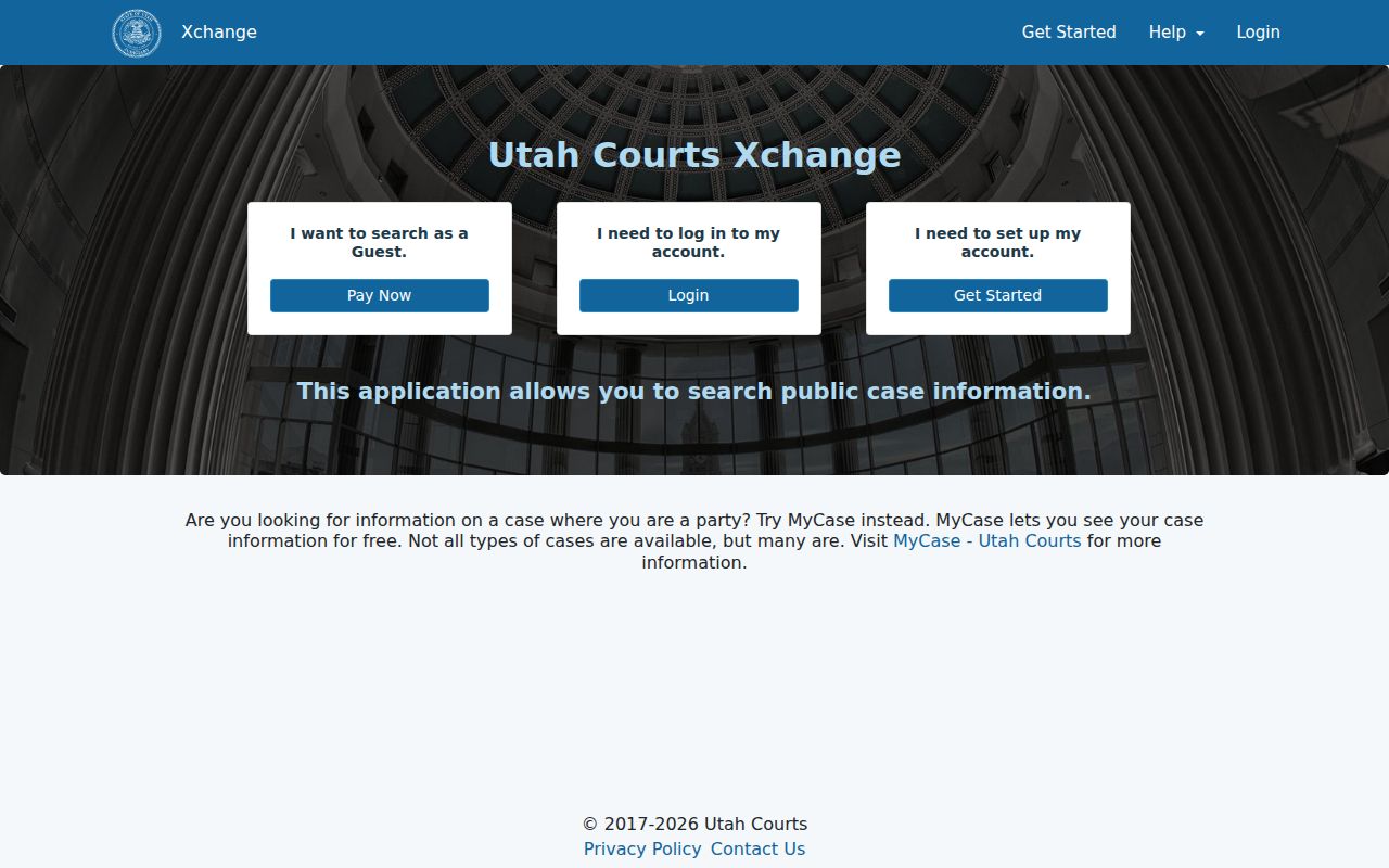 Millcreek residents directory Utah Courts Xchange search