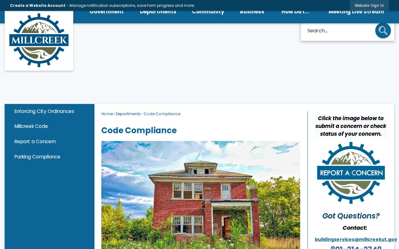 Millcreek neighbors address-based code records